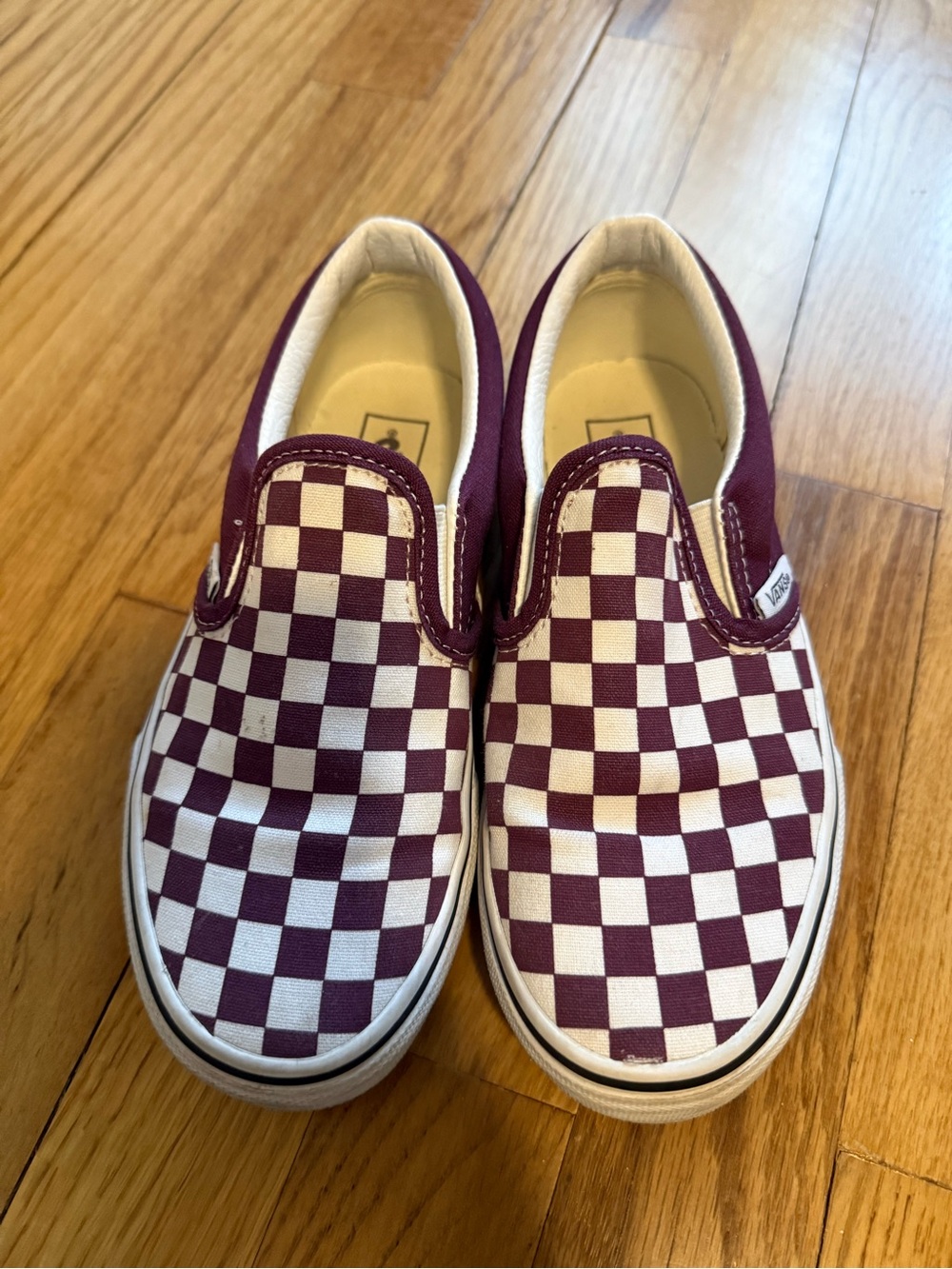 Vans Kids Checkerboard Slip-On Sneakers - Maroon/White